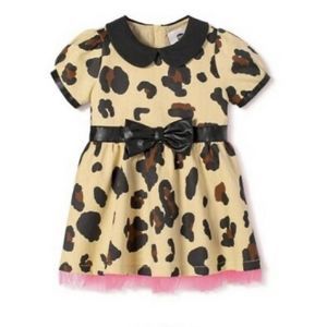 Harajuku X Target leopard print faux leather trim dress - size 12 M - multicolor